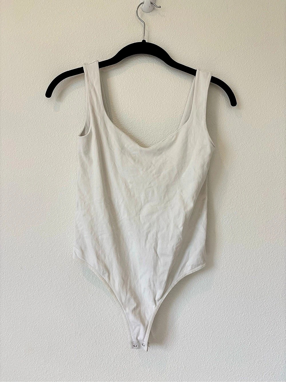 Free People White Sleeveless Bodysuit tank top thong cheeky sz M/L